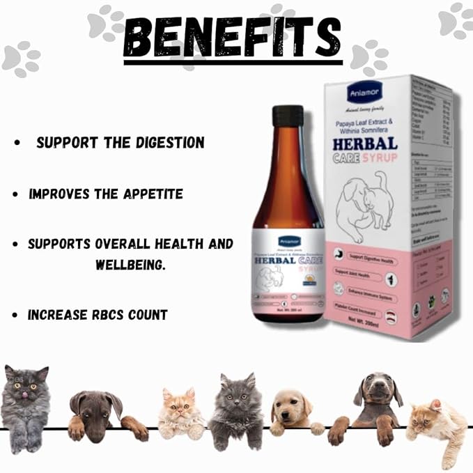 Aniamor Herbal Care Syrup for Dogs and Cats 200ml